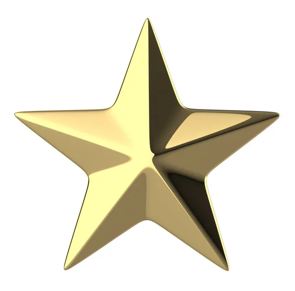 Estrela Dourada Ilustração Isolada Fundo Branco — Fotografia de Stock