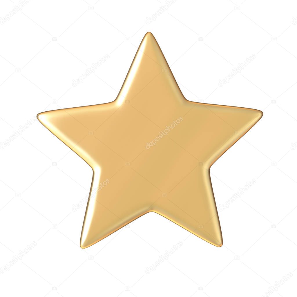 golden star - 3d isolated illustration on a white background