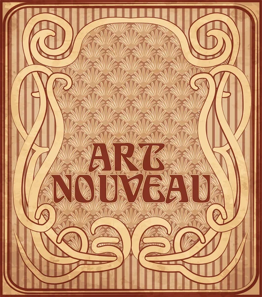 Davetiye art nouveau tarzında, vektör çizim