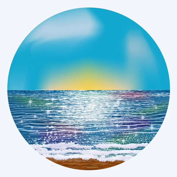 Yaz gündoğumu kartı, vektör çizim