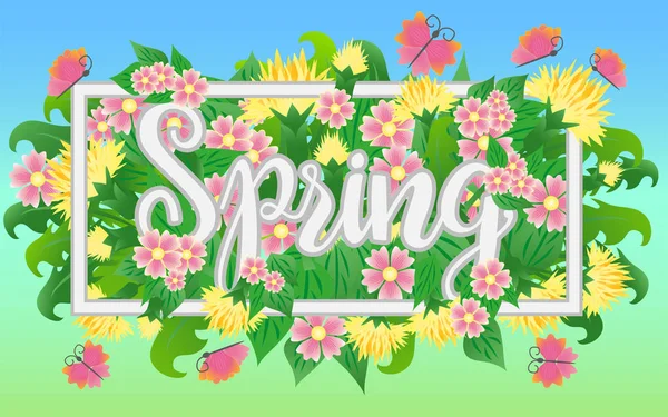 Sezon Wiosna Czas Banner Ilustracji Wektorowych — Wektor stockowy