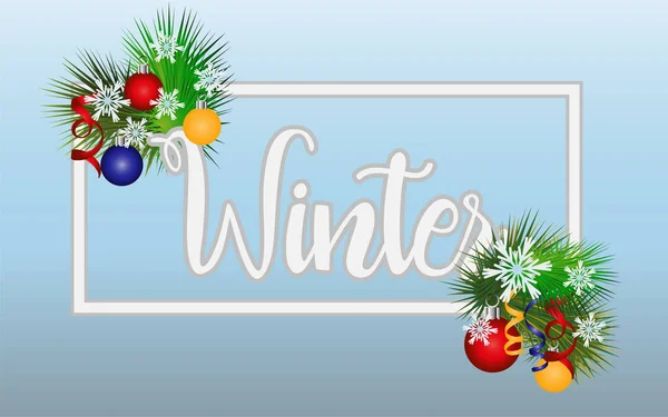 Seasonal Winter Time Card Vector Illustration — Stock Vector