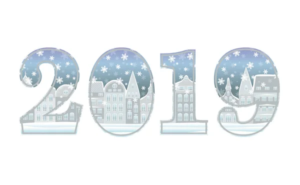 Feliz Año Nuevo 2019 Ilustración Vectorial — Archivo Imágenes Vectoriales