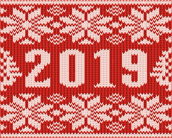 Feliz Ano Novo 2019 Cartão Textura Malha Ilustração Vetorial —  Vetores de Stock