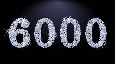 6000 altı bin elmas. vektör çizim
