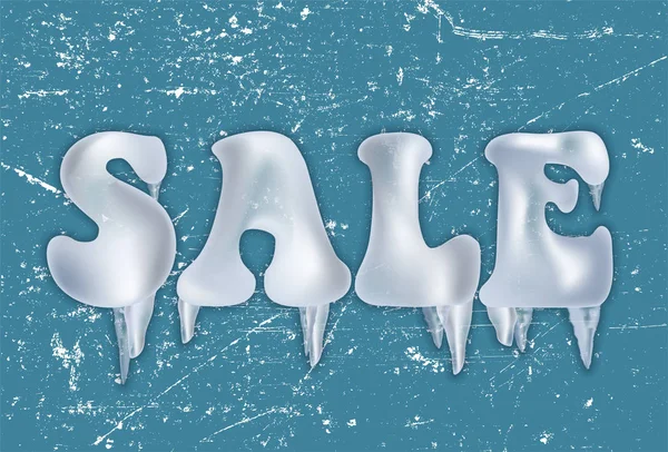 Frozen Ice Sale Banner Vector Illustration — Stock Vector