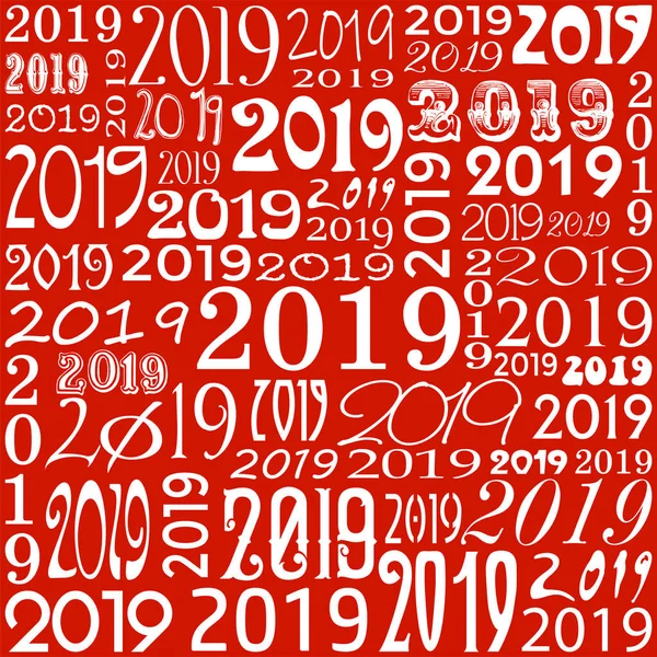 Ευτυχισμένο Νέο Έτος 2019 Ευχετήρια Κάρτα Εικονογράφηση Διάνυσμα — Διανυσματικό Αρχείο