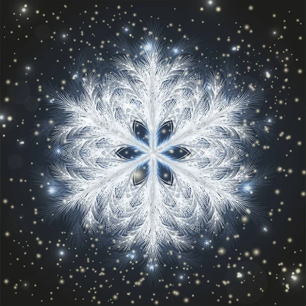 Frosted Snowflake Wallpaper Vector Illustration — Stock Vector