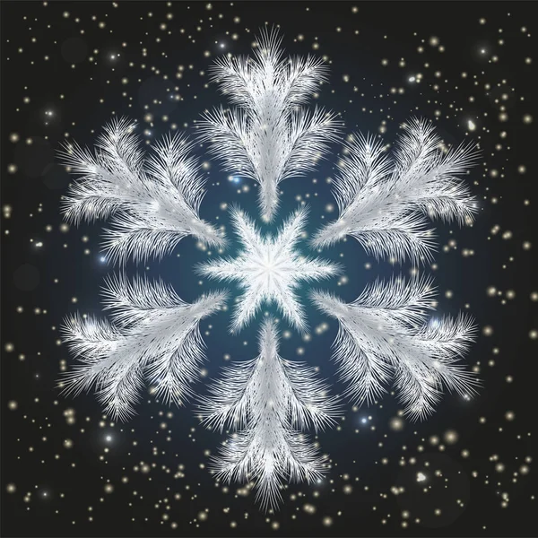 Κάρτα Δώρου Νιφάδα Χιονιού Παγωμένος Χειμώνας Εικονογράφηση Διάνυσμα — Διανυσματικό Αρχείο