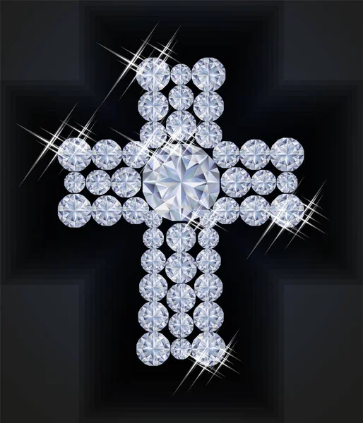 Diamant Happy Easter Cross Vectorillustratie — Stockvector