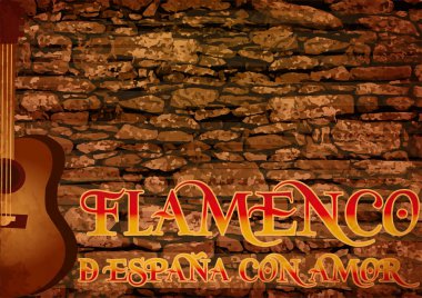 Flamenko İspanyol aşk davetiye, vektör çizim