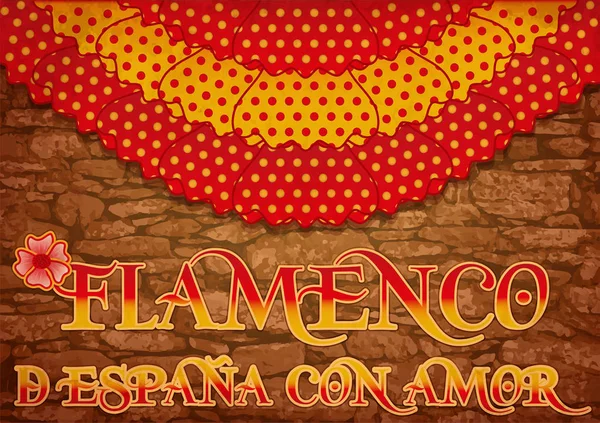 Flamenco Partii Hiszpanii Miłość Baner Zapraszający Ilustracja Wektorowa — Wektor stockowy