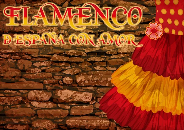 Tarjeta Fiesta Flamenca Con Colores Bandera España Ilustración Vectorial — Vector de stock