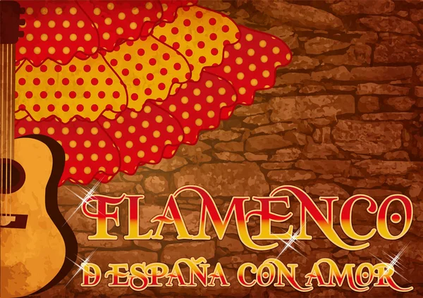 Flamenko. Gelen İspanya sevgi ile çevrilmiştir. Davetiye, vektör çizim