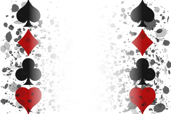 Baner Pokerowy Kasyna Czerwony Biały Czarny Ilustracja Wektorowa — Wektor stockowy