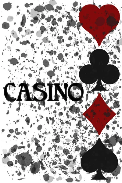 Banner Casino Con Elemento Tarjetas Póquer Ilustración Vectorial — Vector de stock