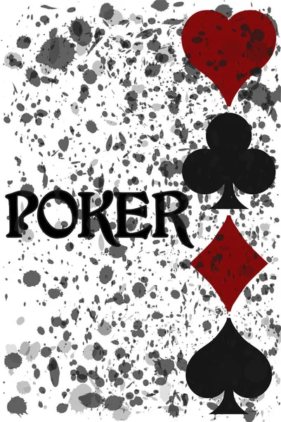 ポーカーバナーグリーティングカード ベクトルイラスト — ストックベクタ