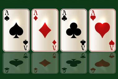 Casino arka plan seti poker kartları, vektör illüstrasyon