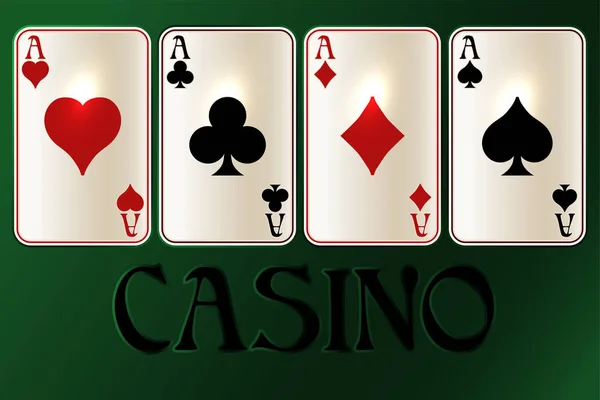 Nastavení Karet Pokeru Pozadí Kasina Vektorová Ilustrace — Stockový vektor