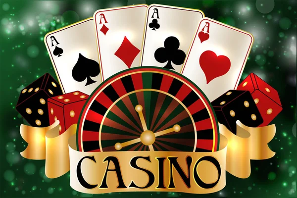 赌场Vip邀请横幅与扑克牌 矢量插图 — 图库矢量图片