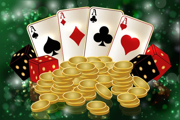 Casino Vip Background Poker Cards Vector Illustration — Stock Vector