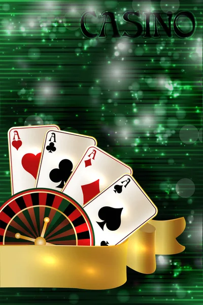 Casino Einladung Banner Vektor Illustration — Stockvektor