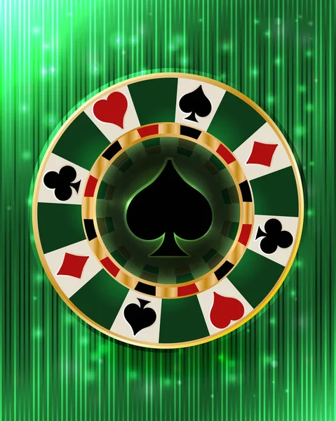 Casino Vip Poker Picche Chip Illustrazione Vettoriale — Vettoriale Stock