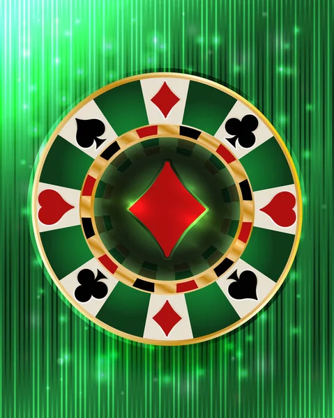Casino Vip Poker Diamanten Chip Vektorillustration — Stockvektor