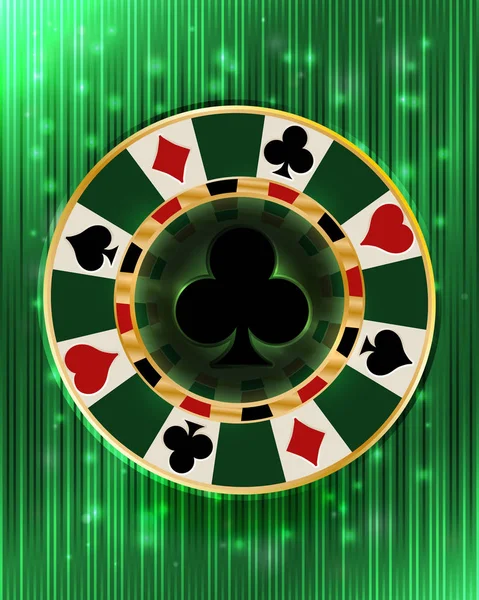 Casino Vip Poker Kulüpleri Çip Vektör Illüstrasyon — Stok Vektör