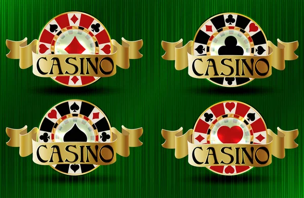 Set Casino Vip Poker Chips Illustrazione Vettoriale — Vettoriale Stock