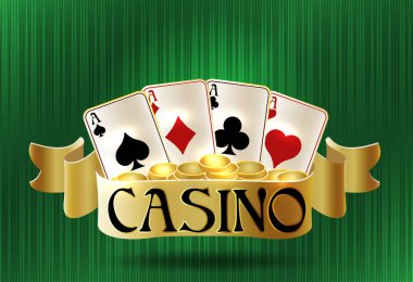 Casino poker vip davetiye kartı, vektör illüstrasyon
