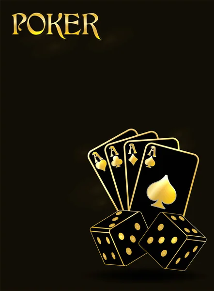 Poker Vip Einladung Banner Vektorillustration — Stockvektor