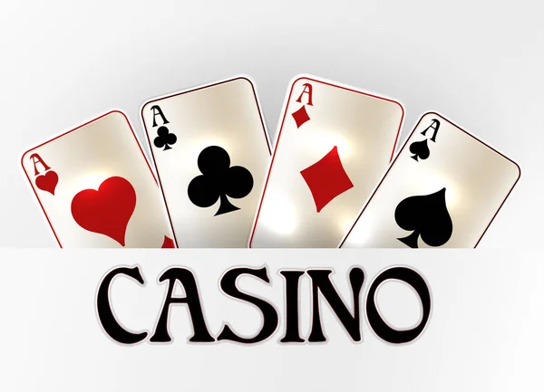 Bandiera Invito Vip Casino Con Carte Poker Illustrazione Vettoriale — Vettoriale Stock