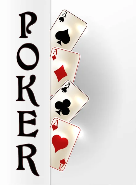 Pokerinbjudan Banner Vektor Illustration — Stock vektor