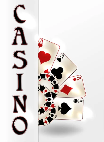 Bannière Casino Avec Cartes Poker Illustration Vectorielle — Image vectorielle