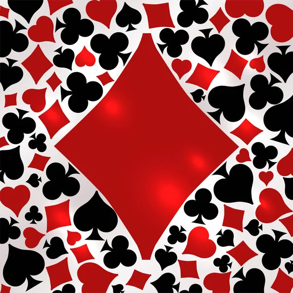 Poker Diamanten Kaart Vectorillustratie — Stockvector