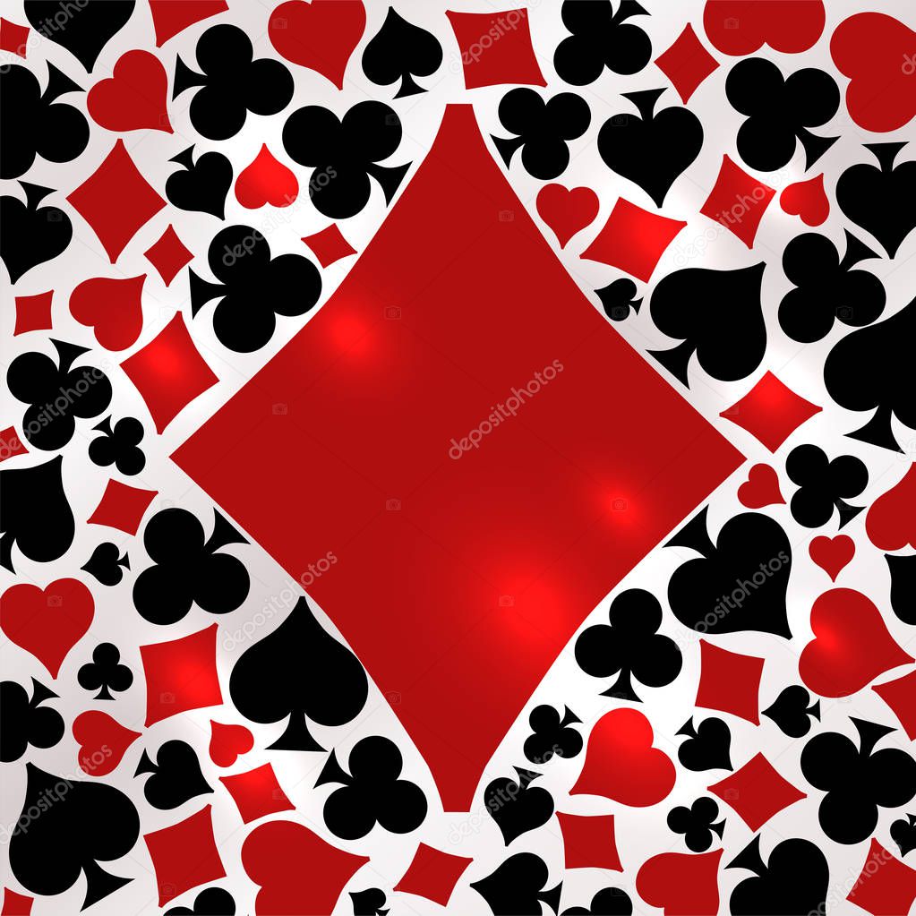 Poker diamonds card, vector illustration