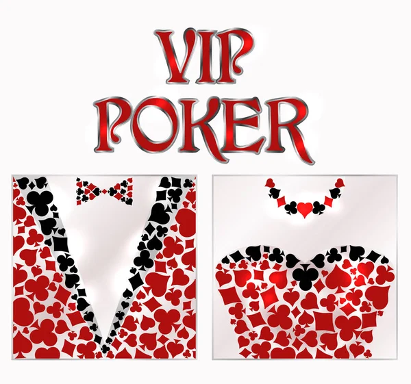 Carta Poker Vip Casino Illustrazione Vettoriale — Vettoriale Stock