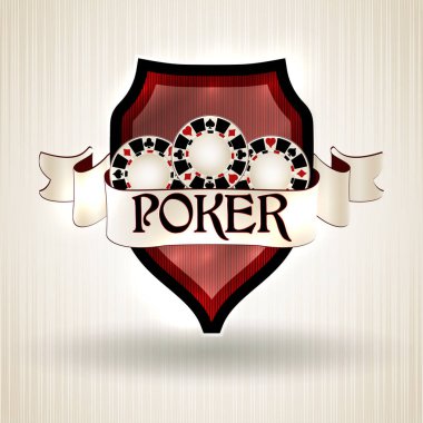 Poker fişleri ile Casino ceket, vektör illüstrasyon