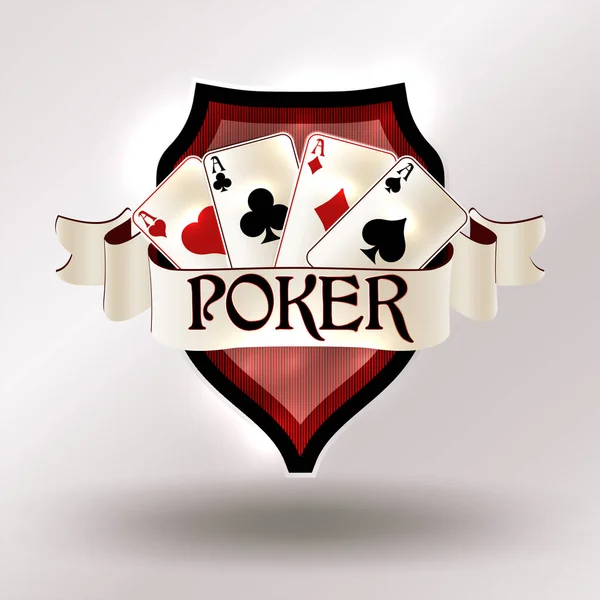 Casino Mantel Mit Pokerkarten Vektorillustration — Stockvektor