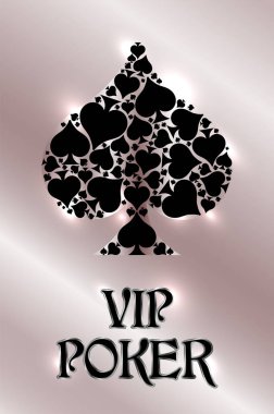 Vip maça poker kartı, vektör illüstrasyon