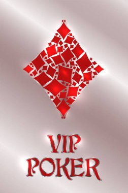 Vip elmas poker kartı, vektör illüstrasyon