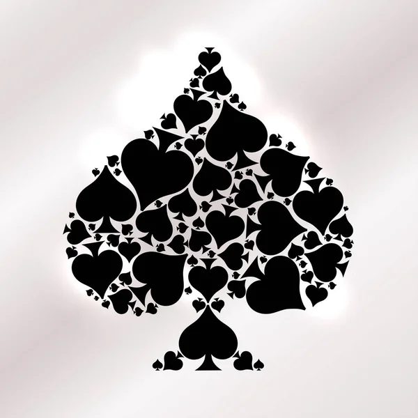 Schoppen Poker Casino Kaart Vector Illustratie — Stockvector