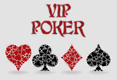 Vip poker davetiye kartı, vektör illüstrasyon