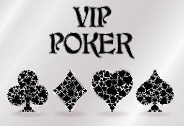 Vip poker tebrik kartı, vektör illüstrasyon