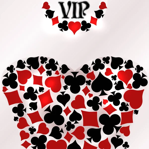 Vip Casino Pokerkarte Für Frau Vektorillustration — Stockvektor