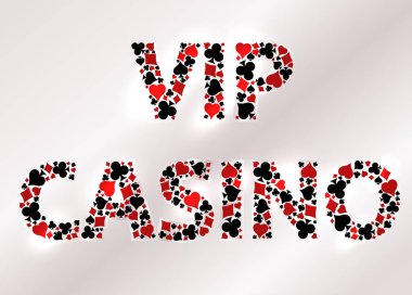 Vip Casino tebrik kartı, vektör illüstrasyon