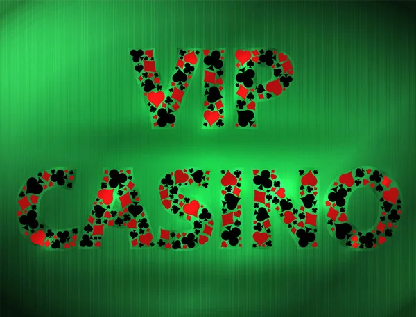 Tarjeta Vip Casino Con Elementos Poker Ilustración Vectorial — Vector de stock