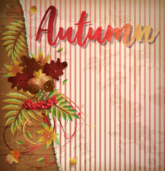Herbst Einladung Hintergrund Mit Ahornblättern Vektorillustration — Stockvektor