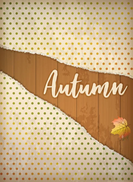 Autumn Invitation Card Maple Leaf Vector Illustration — Stock Vector